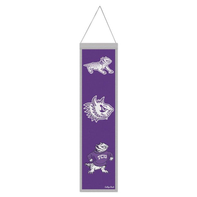 TCU Horned Frogs /College Vault Wool Banner 8" x 32"