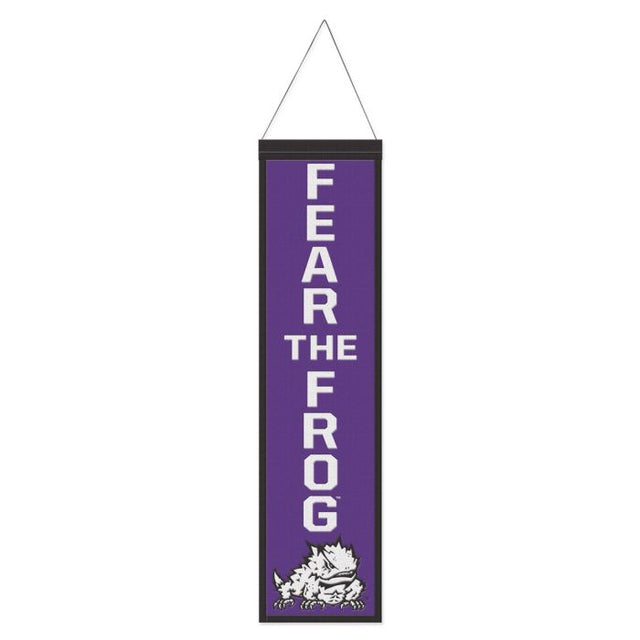 TCU Horned Frogs SLOGAN Wool Banner 8" x 32"