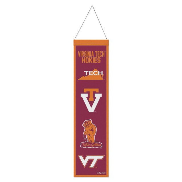 Virginia Tech Hokies /College Vault Evolution Wool Banner 8" x 32"