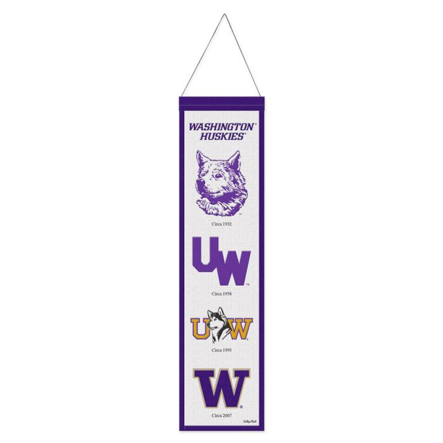 Estandarte de lana de Washington Huskies/College Vault Evolution de 8" x 32"