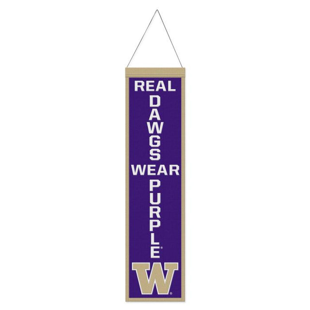 Banner de lana con lema de Washington Huskies, 8" x 32"