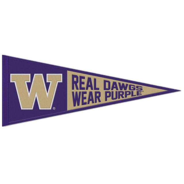 Banderín de lana de los Washington Huskies, 13" x 32"