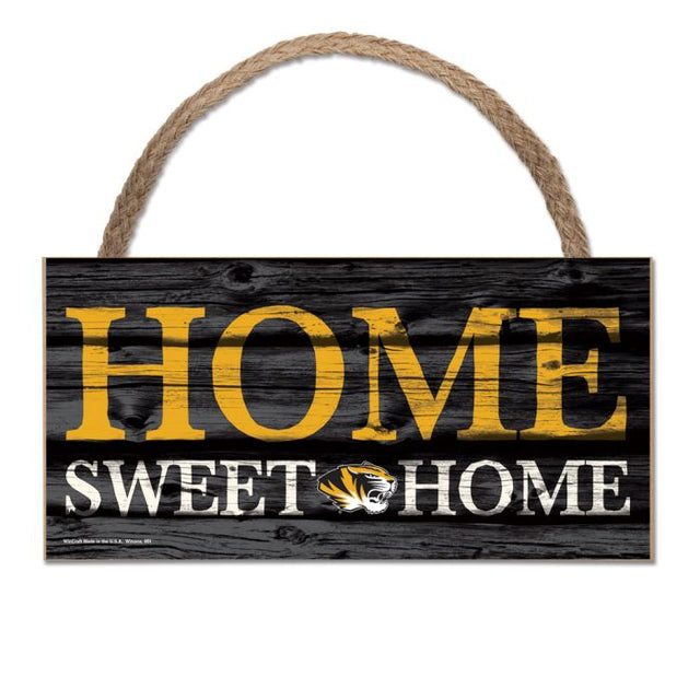 Letrero de madera con cuerda de los Missouri Tigers HOME SWEET HOME de 5" x 10"