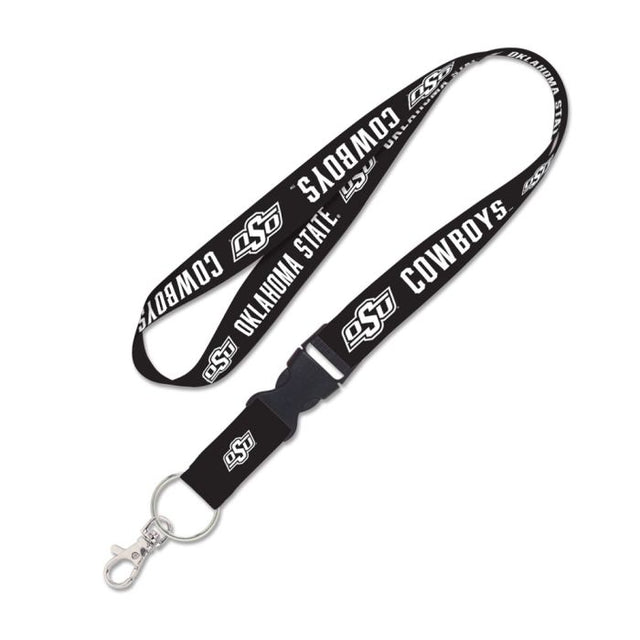 Oklahoma State Cowboys BLACKOUT Lanyard w/detachable buckle 1"
