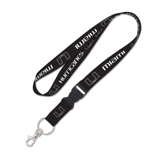Miami Hurricanes BLACKOUT Lanyard w/detachable buckle 1"