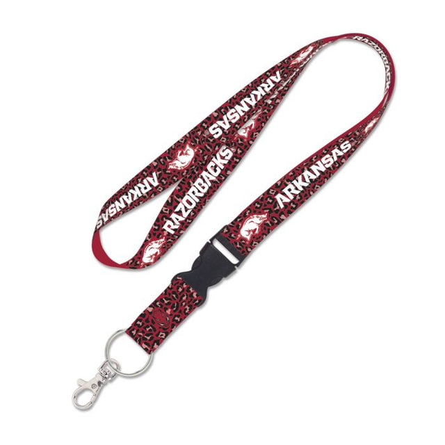 Arkansas Razorbacks LEOPARD PRINT Lanyard w/detachable buckle 1"