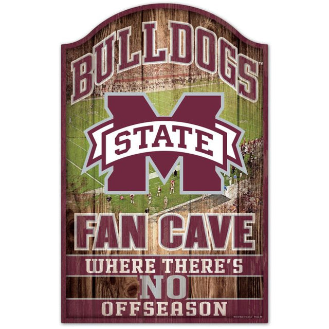 Letrero de madera de Mississippi State Bulldogs, 11" x 17", 1/4" de grosor