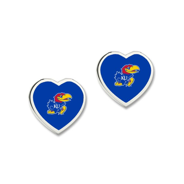 Kansas Jayhawks HEART EARRINGS Earrings w/3D Heart
