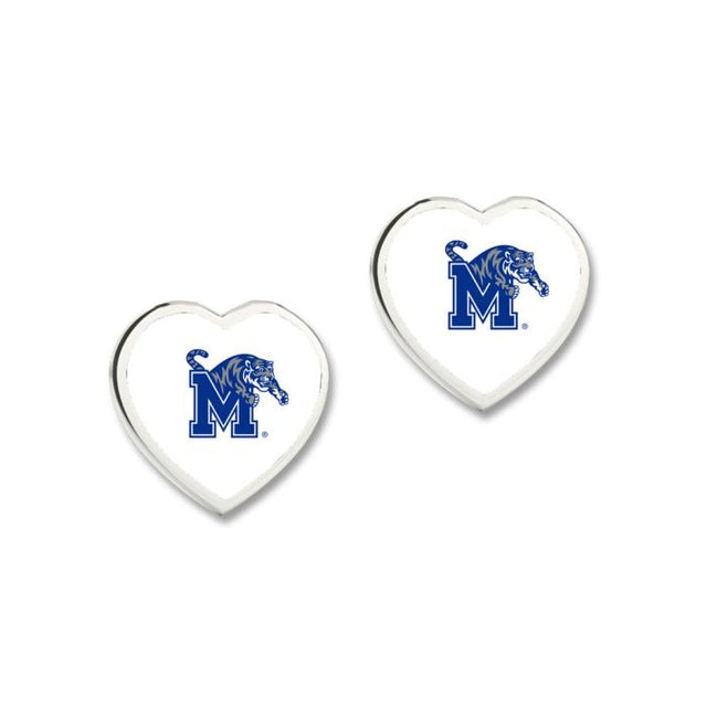 Memphis Tigers HEART EARRINGS Earrings w/3D Heart