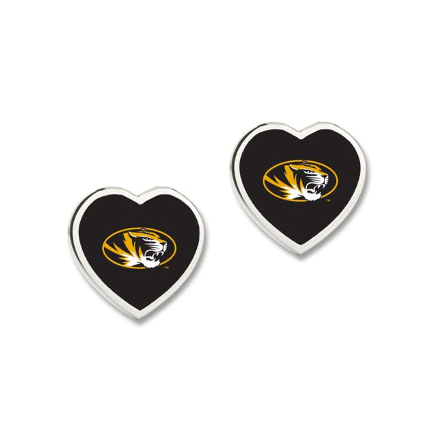 PENDIENTES DE CORAZÓN DE LOS TIGRE DE MISSOURI Pendientes con corazón 3D