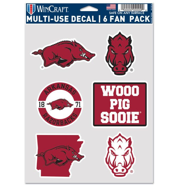 Arkansas Razorbacks Multi Use 6 FAN PACK