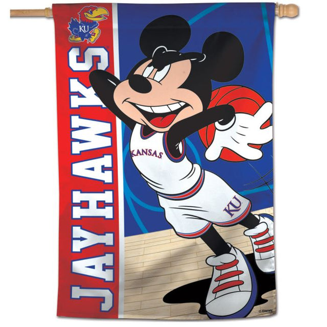 Kansas Jayhawks / Disney MICKEY BASKETBALL Vertical Flag 28" x 40"