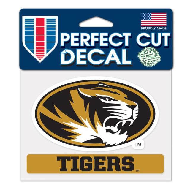 Calcomanía de color de corte perfecto TIGERS de Missouri Tigers de 4,5" x 5,75"