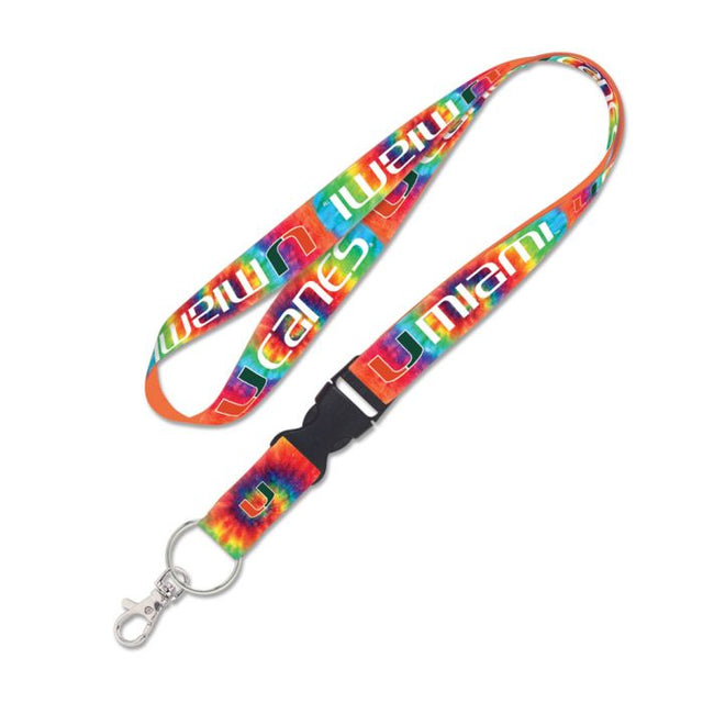 Miami Hurricanes TIE DYE Lanyard w/detachable buckle 1"