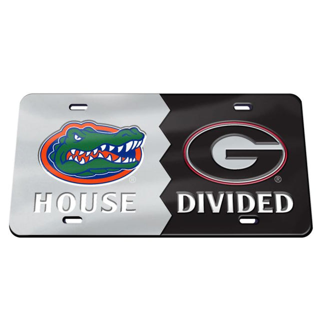 Rivalidad entre las placas de matrícula especiales de acrílico de los Florida Gators y los Georgia Bulldogs