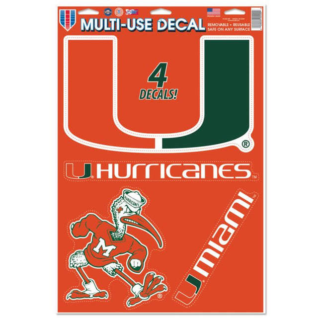 Miami Hurricanes Multi-Use Decal 11" x 17"