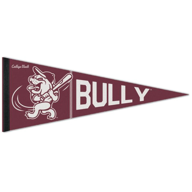 Banderín premium de la mascota de béisbol "BULLY" de Mississippi State Bulldogs/College Vault de 12" x 30"