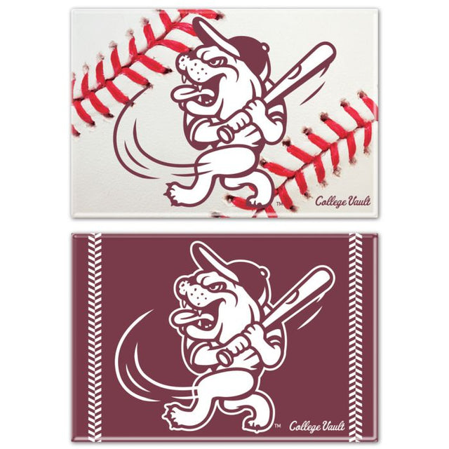 Imán rectangular de béisbol de Mississippi State Bulldogs/College Vault, paquete de 2, 2 x 3 pulgadas