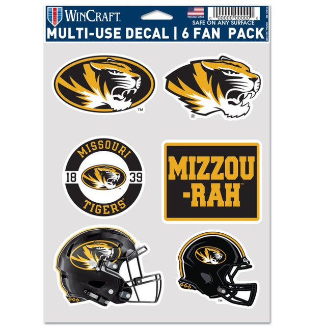 Paquete de 6 unidades de Missouri Tigers, multiusos, para 6 aficionados