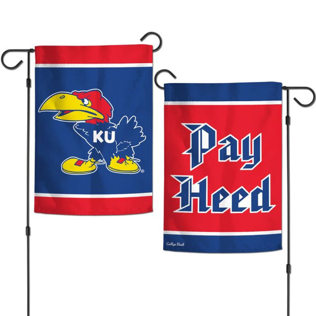 Kansas Jayhawks /College Vault Garden Flags 2 sided 12.5" x 18"