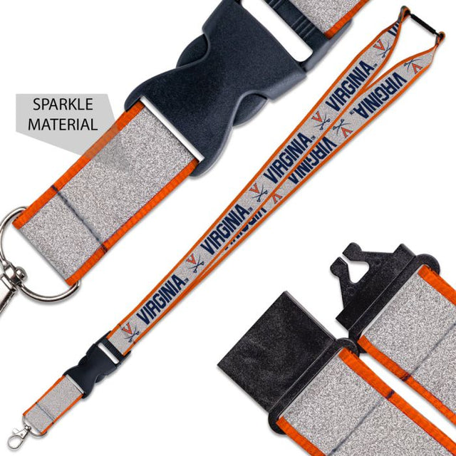 Virginia Cavaliers Lanyard w/Buckle Glitter 1"