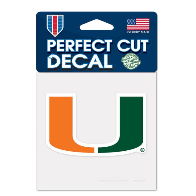 Miami Hurricanes Perfect Cut Color Decal 4" x 4"