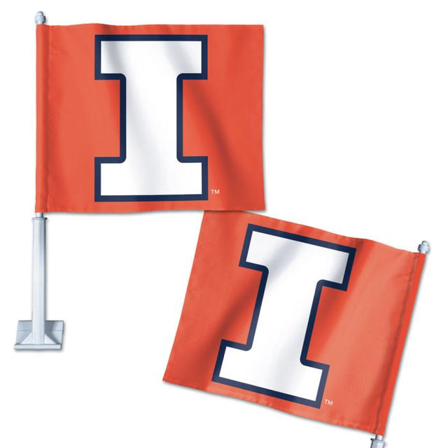 Bandera para auto de Illinois Fighting Illini de 11,75" x 14"