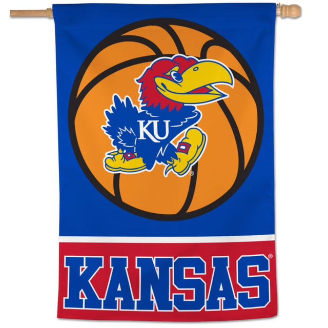 Kansas Jayhawks BASKETBALL Vertical Flag 28" x 40"