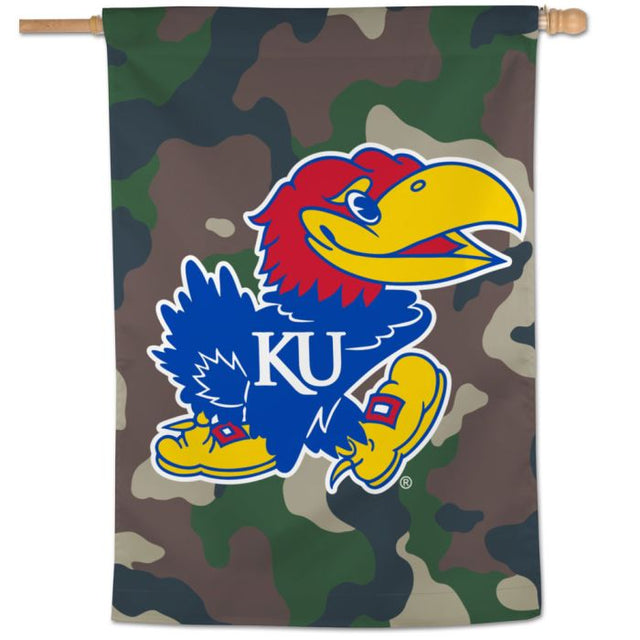 Kansas Jayhawks CAMO Vertical Flag 28" x 40"