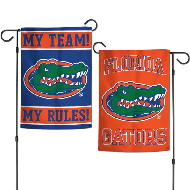 Florida Gators ¡MI EQUIPO! ¡MIS REGLAS! Banderas de jardín de 2 lados, 12,5" x 18"