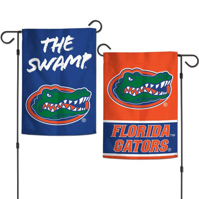 Banderas de jardín con el lema de los Florida Gators/THE SWAMP, de 2 lados, 12,5" x 18"