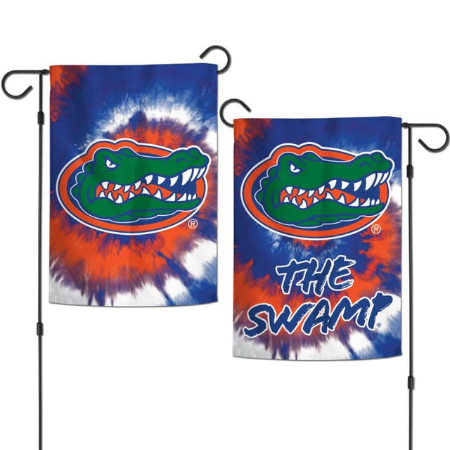 Banderas de jardín con teñido anudado de los Florida Gators, de 2 lados, 12,5" x 18"