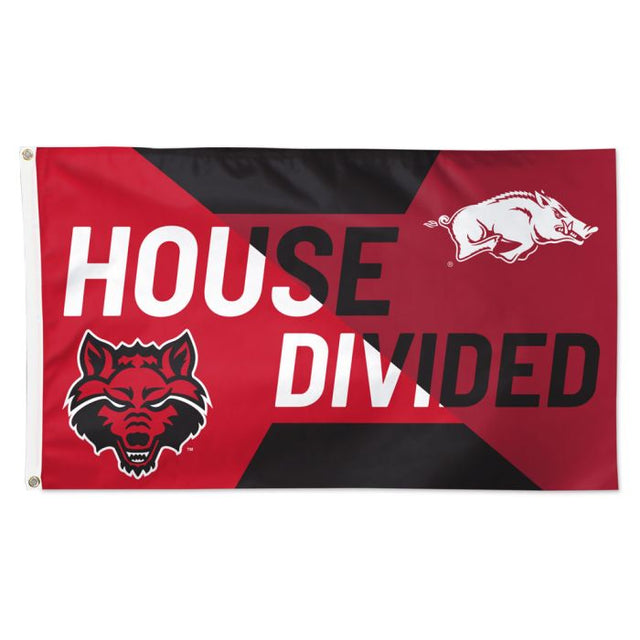 Arkansas Razorbacks / Arkansas State Red Wolves Flag - Deluxe 3' X 5' Rivalry
