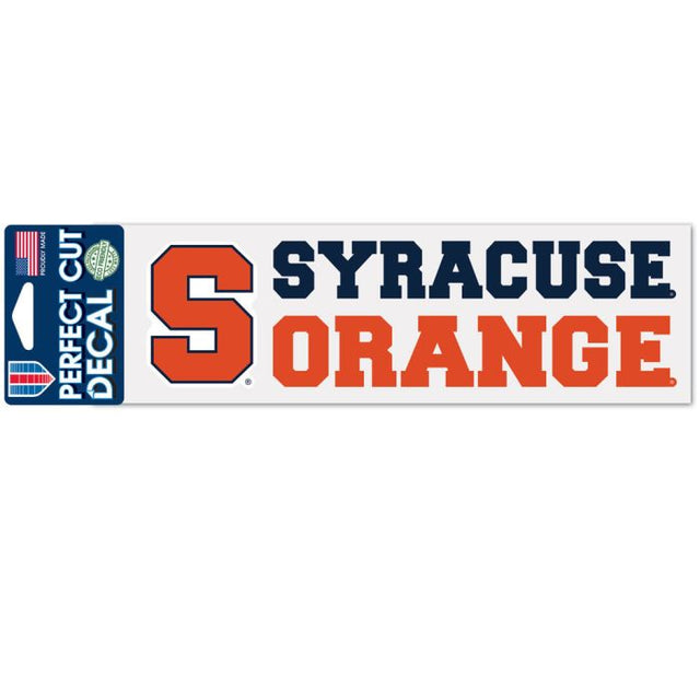 Calcomanías de corte perfecto con el logotipo apilado de Syracuse Orange de 3" x 10"