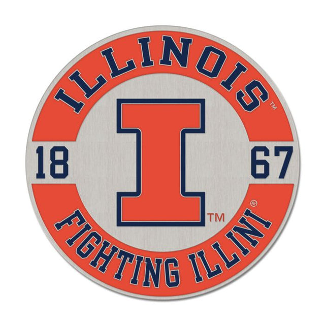 Tarjeta de joyería con pin esmaltado de colección de Illinois Fighting Illini