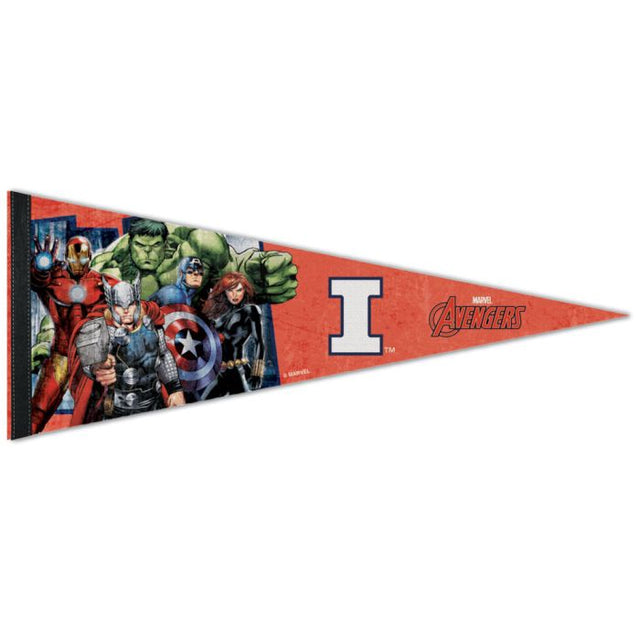 Banderín premium de Marvel de Illinois Fighting Illini/Marvel (C) 2022 de 12" x 30"