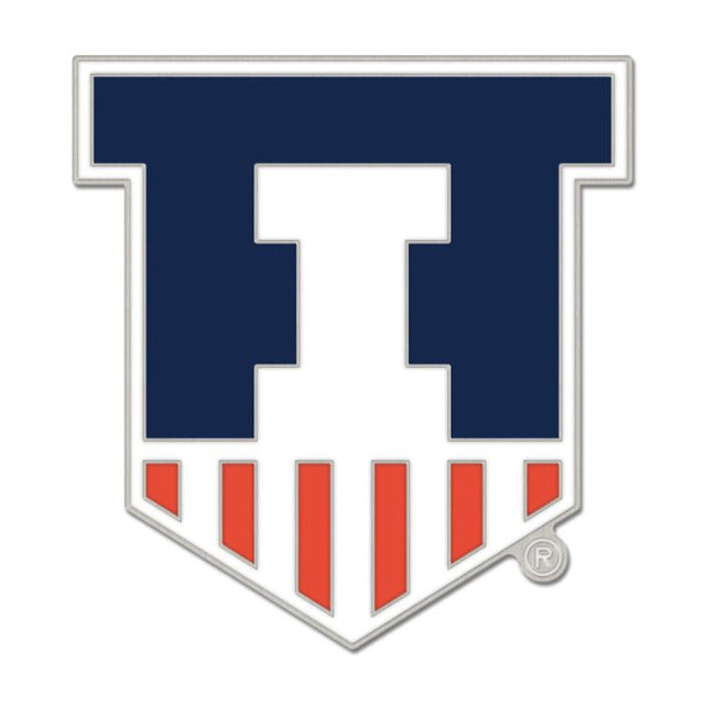 Tarjeta de joyería con pin esmaltado de colección con logotipo secundario de Illinois Fighting Illini