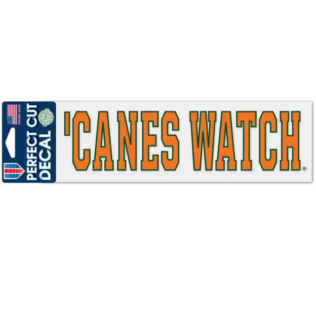 Miami Hurricanes Mascot Perfect Cut Decals 3" x 10"