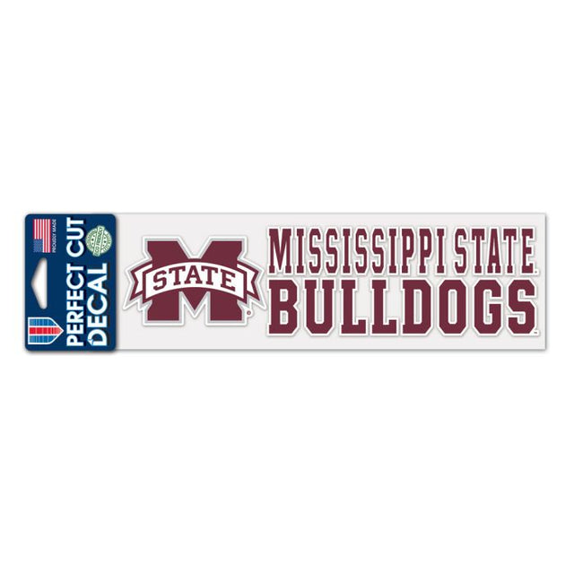 Calcomanías de corte perfecto de Mississippi State Bulldogs de 3" x 10"