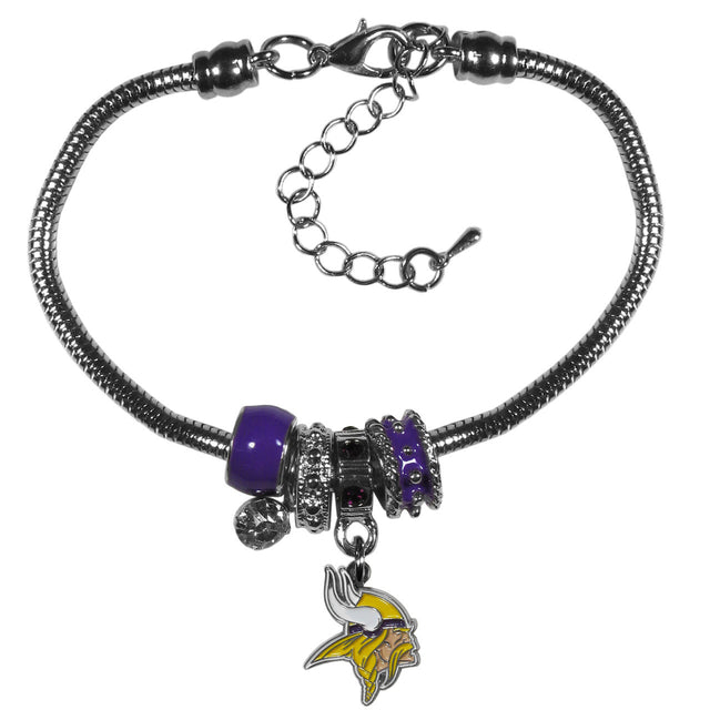 Pulsera de Minnesota Vikings con cuentas estilo euro