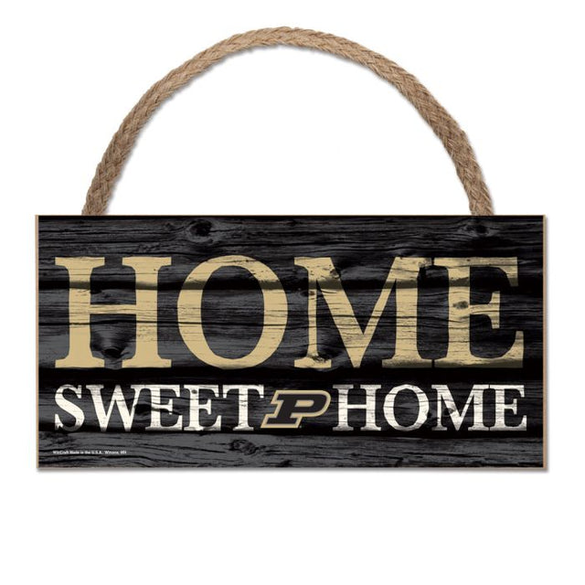 Purdue Boilermakers Wood Sign w/Rope 5" x 10"