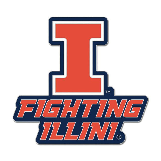 Tarjeta de joyería con pin esmaltado de colección con el lema de Illinois Fighting Illini