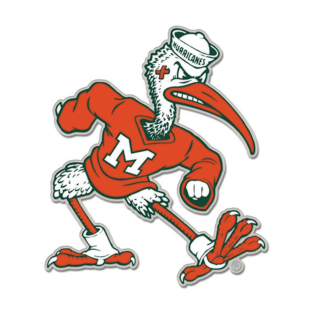 Tarjeta de joyería con pin esmaltado de colección de los Miami Hurricanes