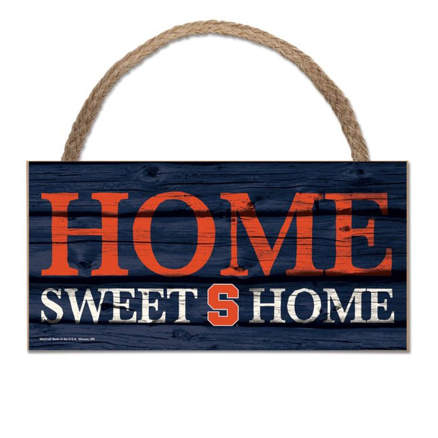Letrero de madera con cuerda de 5 x 10 pulgadas con la leyenda HOME SWEET HOME de Syracuse Orange