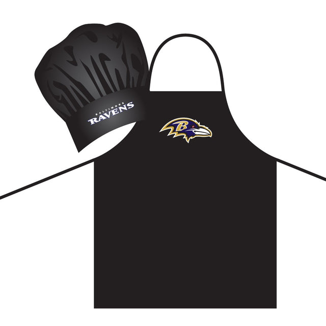Conjunto de delantal y gorro de chef de los Baltimore Ravens