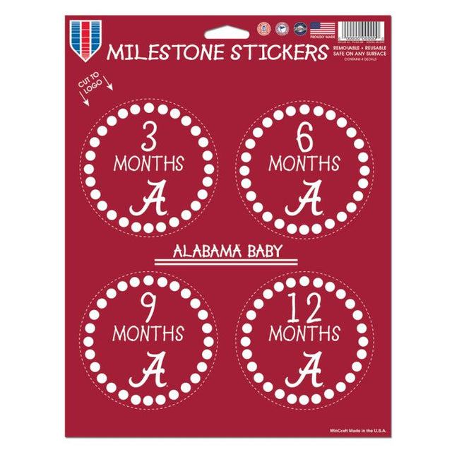 Hoja de calcomanías de vinilo de Alabama Crimson Tide de 8,5" x 11"