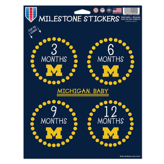 Michigan Wolverines Vinyl Sticker Sheet 8.5" x 11"