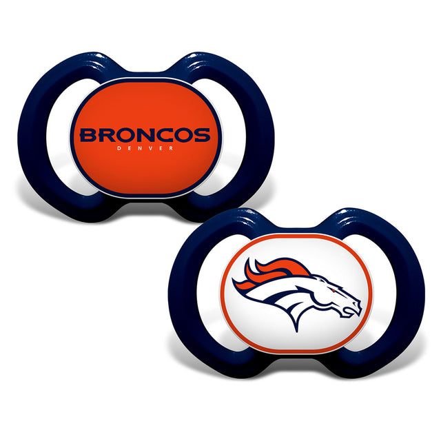 Paquete de 2 chupetes de los Denver Broncos