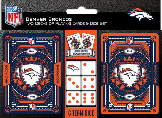 Juego de naipes y dados de los Denver Broncos