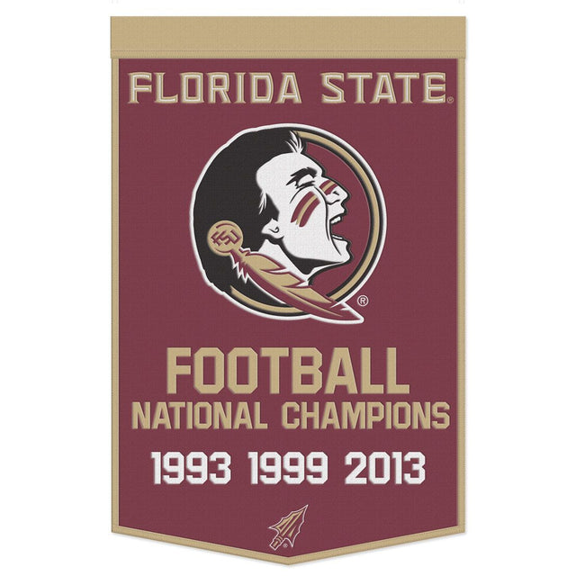 Bandera de lana de los Florida State Seminoles de 24 x 38 pulgadas con diseño Dynasty Champ